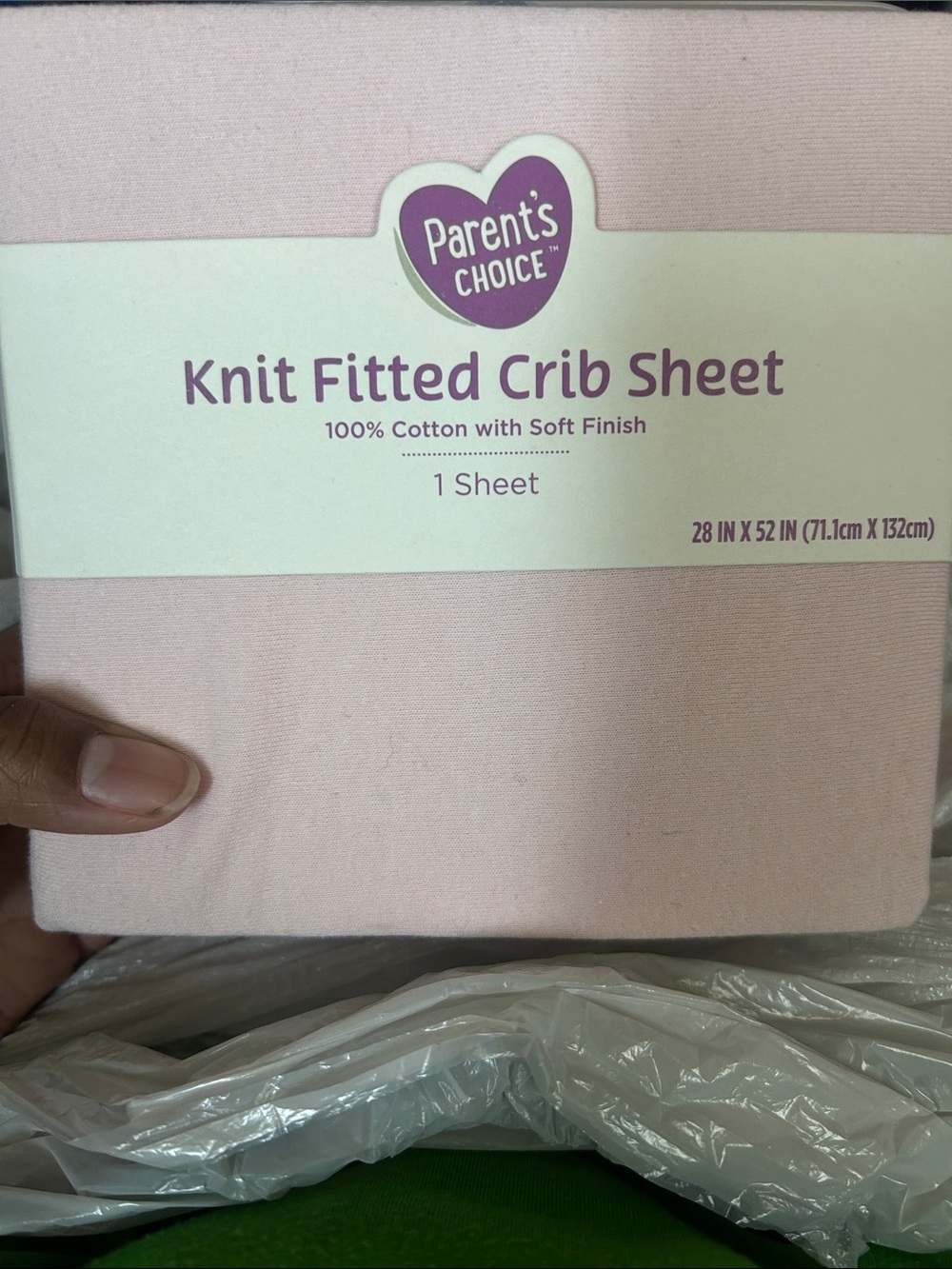 Pink Knit Fitted Crib Sheet